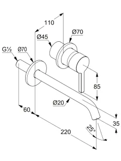 Смеситель для раковины Kludi Nova Fonte Pura 20245N015 брашированное золото